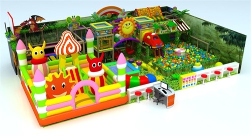 Jungle theme Indooor playground with inflatable park