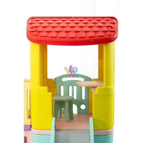 kids plastic playhouse with slide for kids 