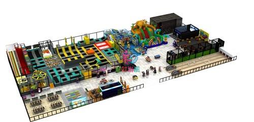 Multifunctional indoor play center with trampoline park ,soft play ,inflatable bouncy 